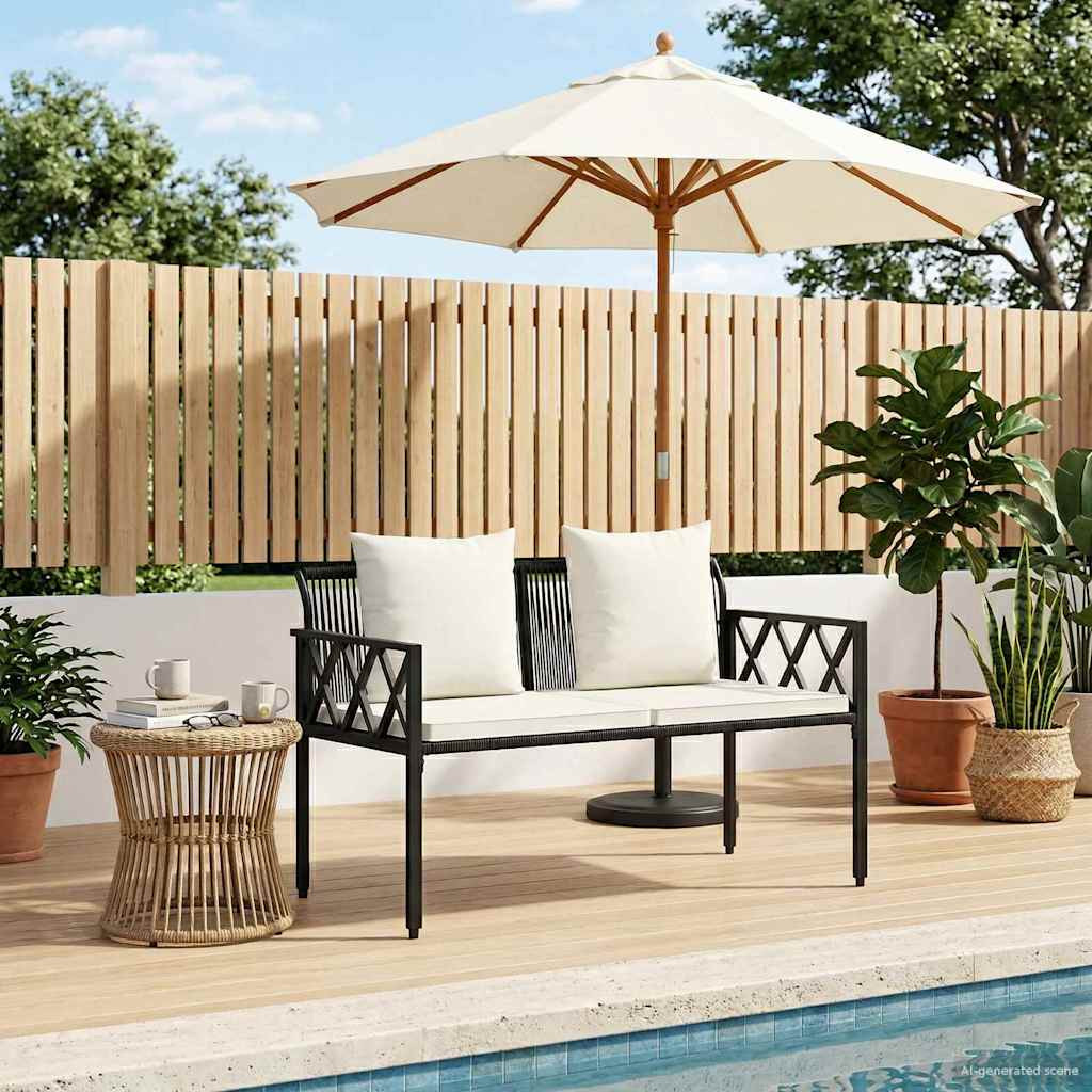 vidaXL Bänke für Outdoor 2 -Seater 116 x 56 x 75 cm Poly-Rattan