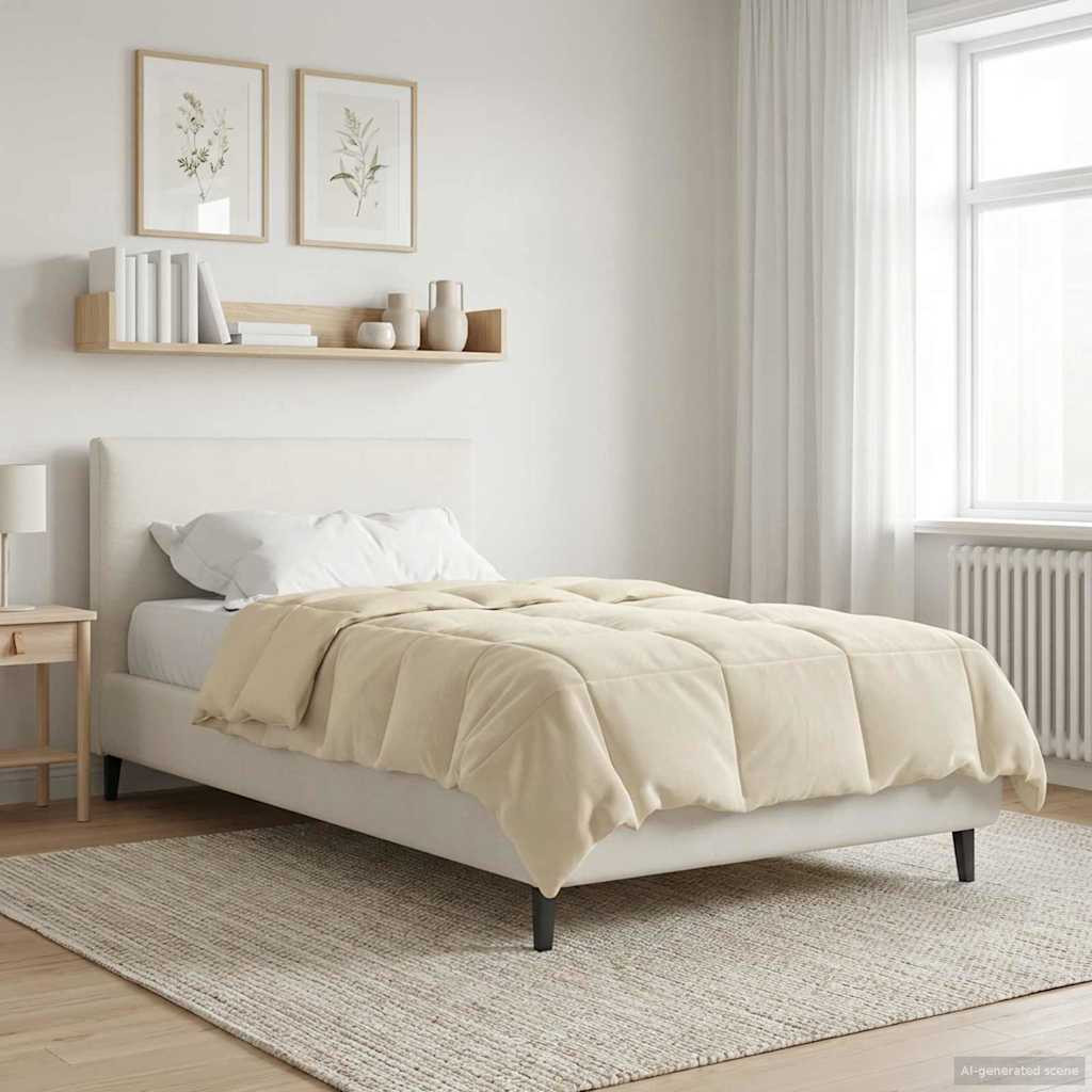 vidaXL Winterbettdecke Gepolstert Creme 155 x 200 cm Mikrofaser