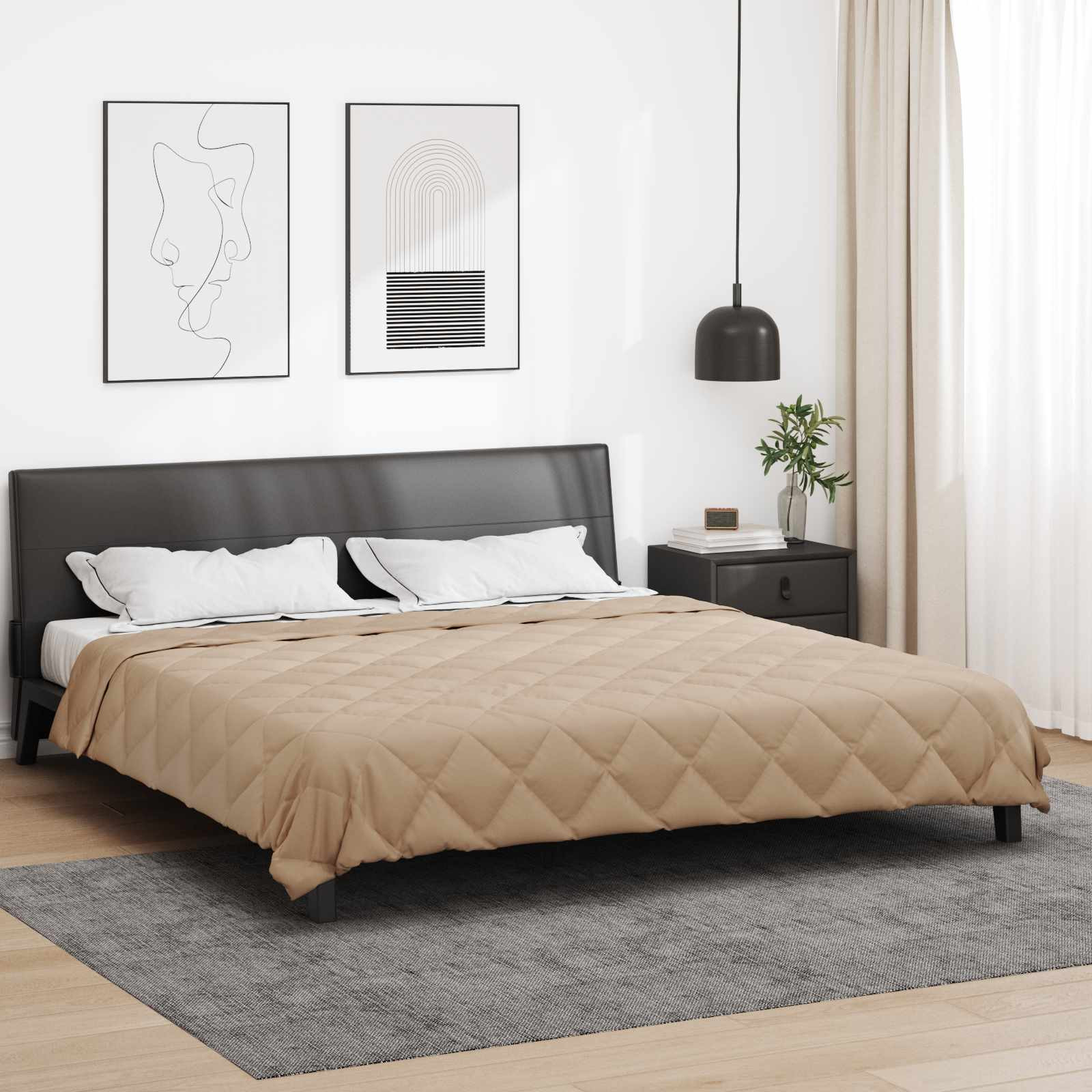 vidaXL Ganzjahresbettdecke Taupe 200 x 240 cm Mikrofaser