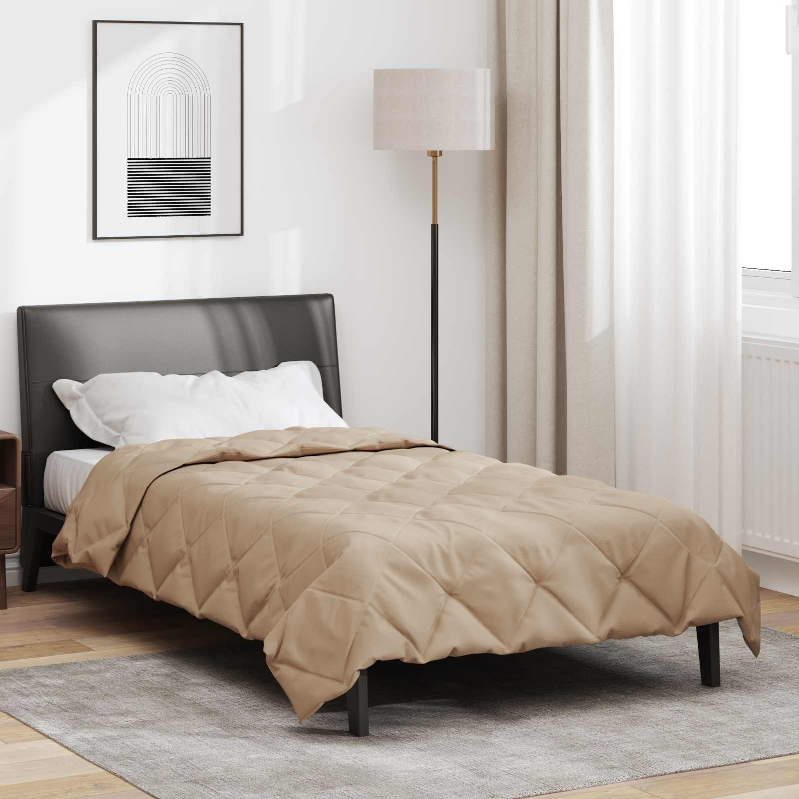 vidaXL Ganzjahresbettdecke Taupe 135 x 220 cm Mikrofaser