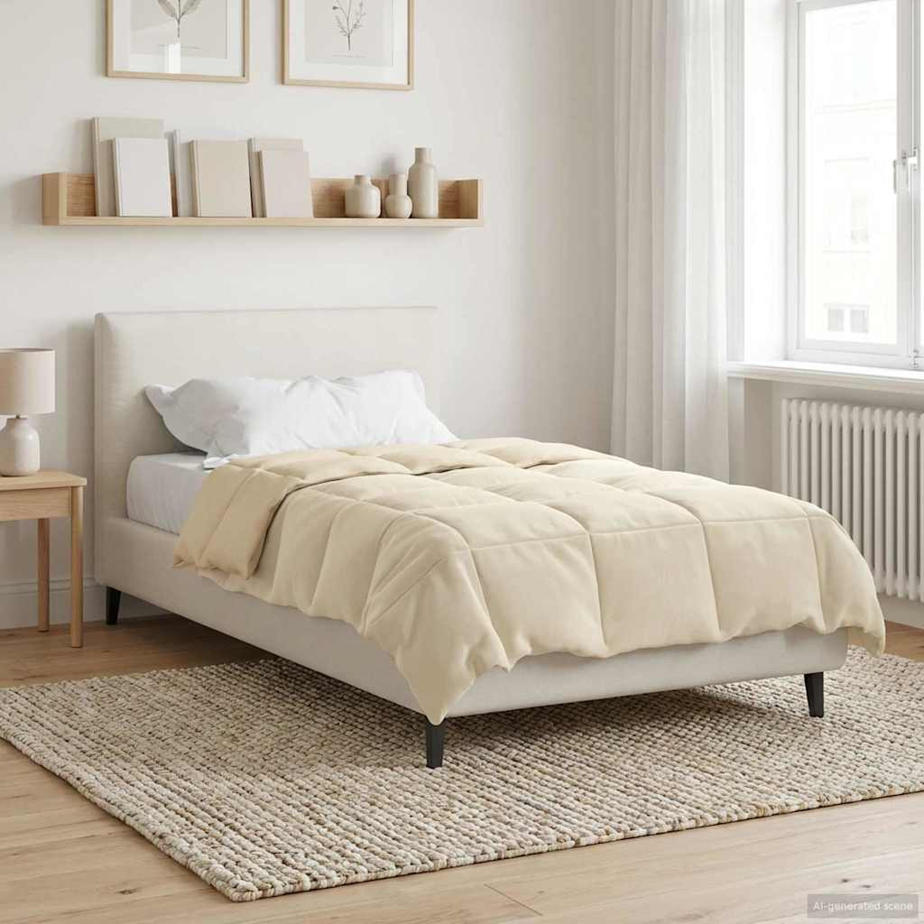 vidaXL Winterbettdecke Gepolstert Creme 155 x 220 cm Mikrofaser