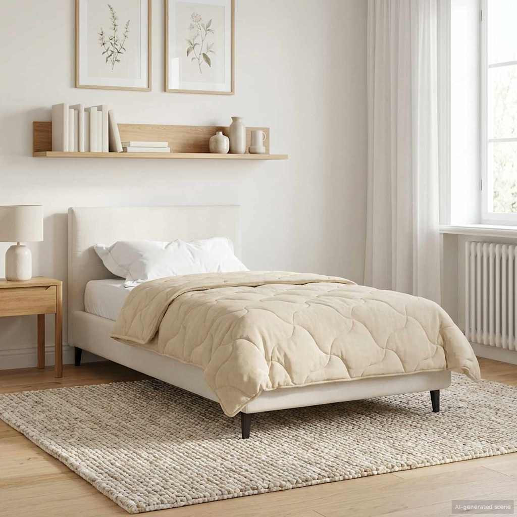 vidaXL Winterbettdecke Creme 135 x 220 cm Mikrofaser und Teddy-Fleece