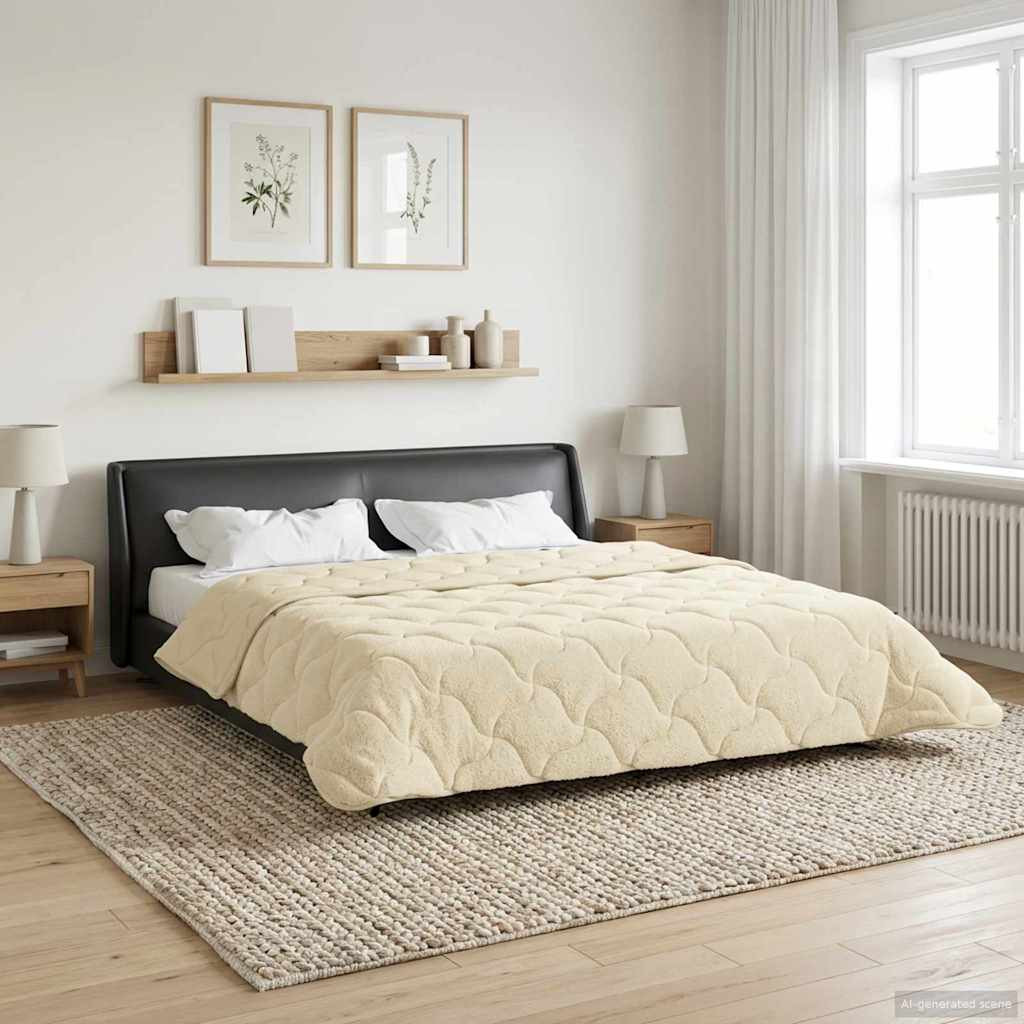vidaXL Winterbettdecke Creme 220 x 260 cm Mikrofaser und Teddy-Fleece