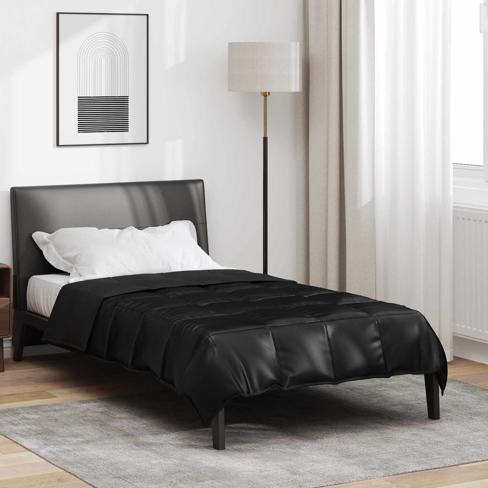 vidaXL Ganzjahresbettdecke 140 x 220 cm 300 g/m² Schwarz