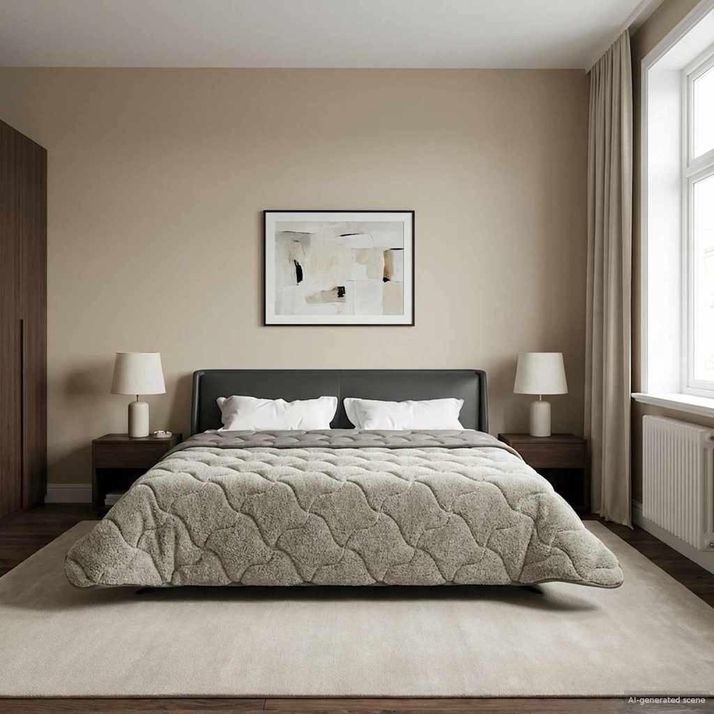 vidaXL Sommerdecke Hellgrau 200 x 240 cm Mikrofaser und Teddy-Fleece