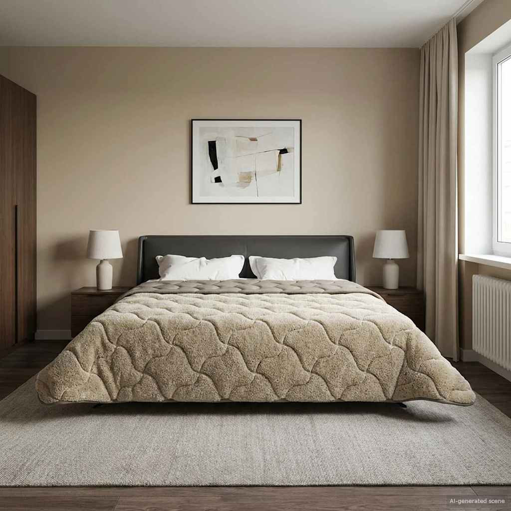 vidaXL Sommerdecke Hellgrau 220 x 260 cm Mikrofaser und Teddy-Fleece