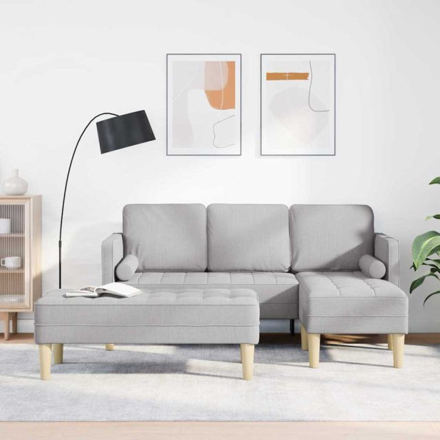 vidaXL Sofa Set 2 pcs Wolkengrau 173 x 131 x 67 cm Polyester