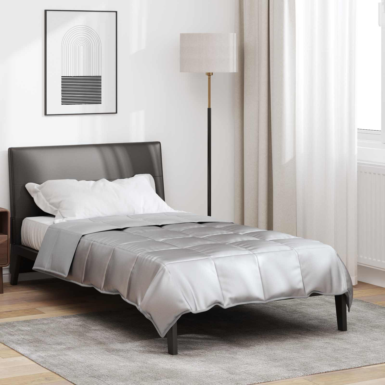 vidaXL Ganzjahresbettdecke 155 x 220 cm 300 g/m² Silber