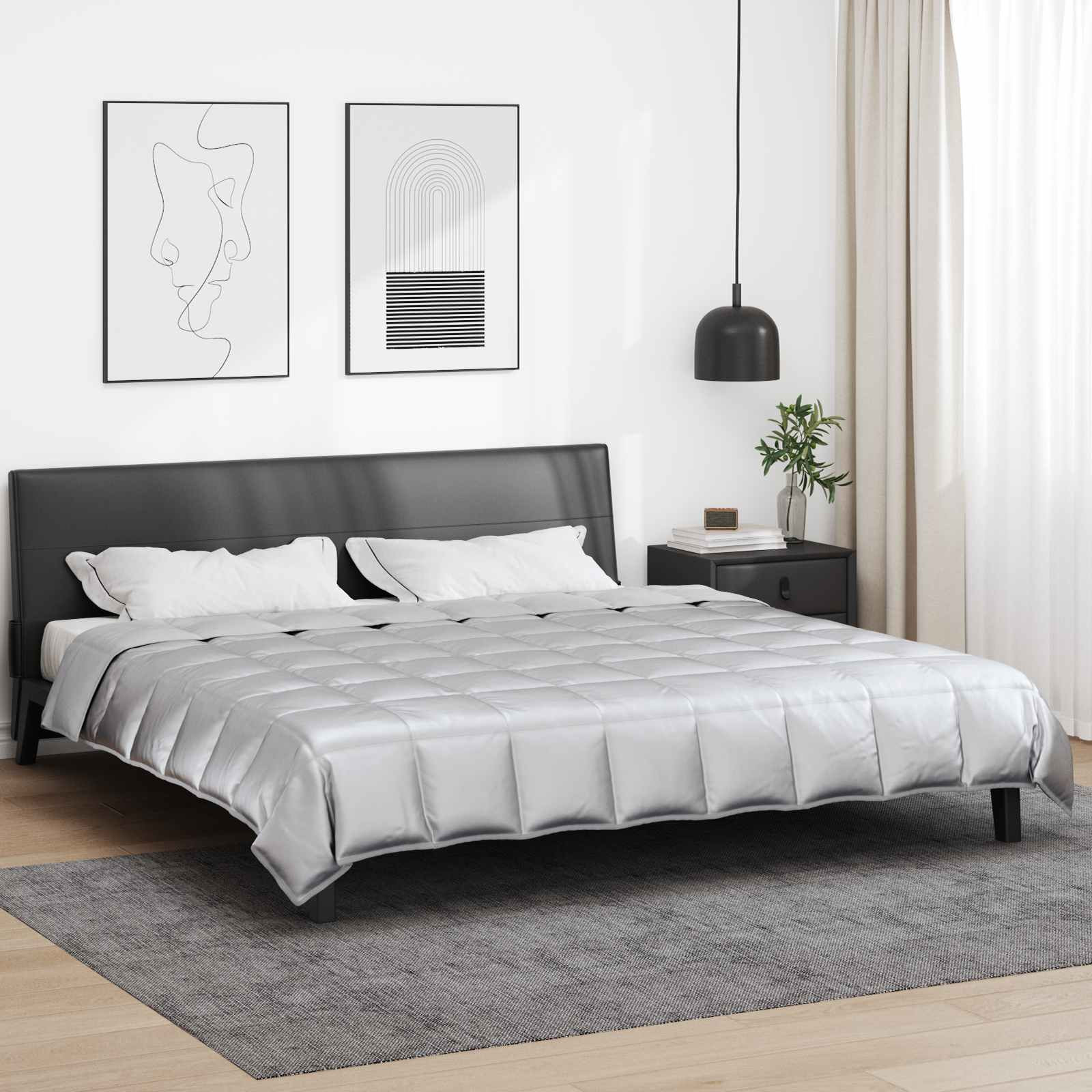 vidaXL Ganzjahresbettdecke 200 x 220 cm 300 g/m² Silber
