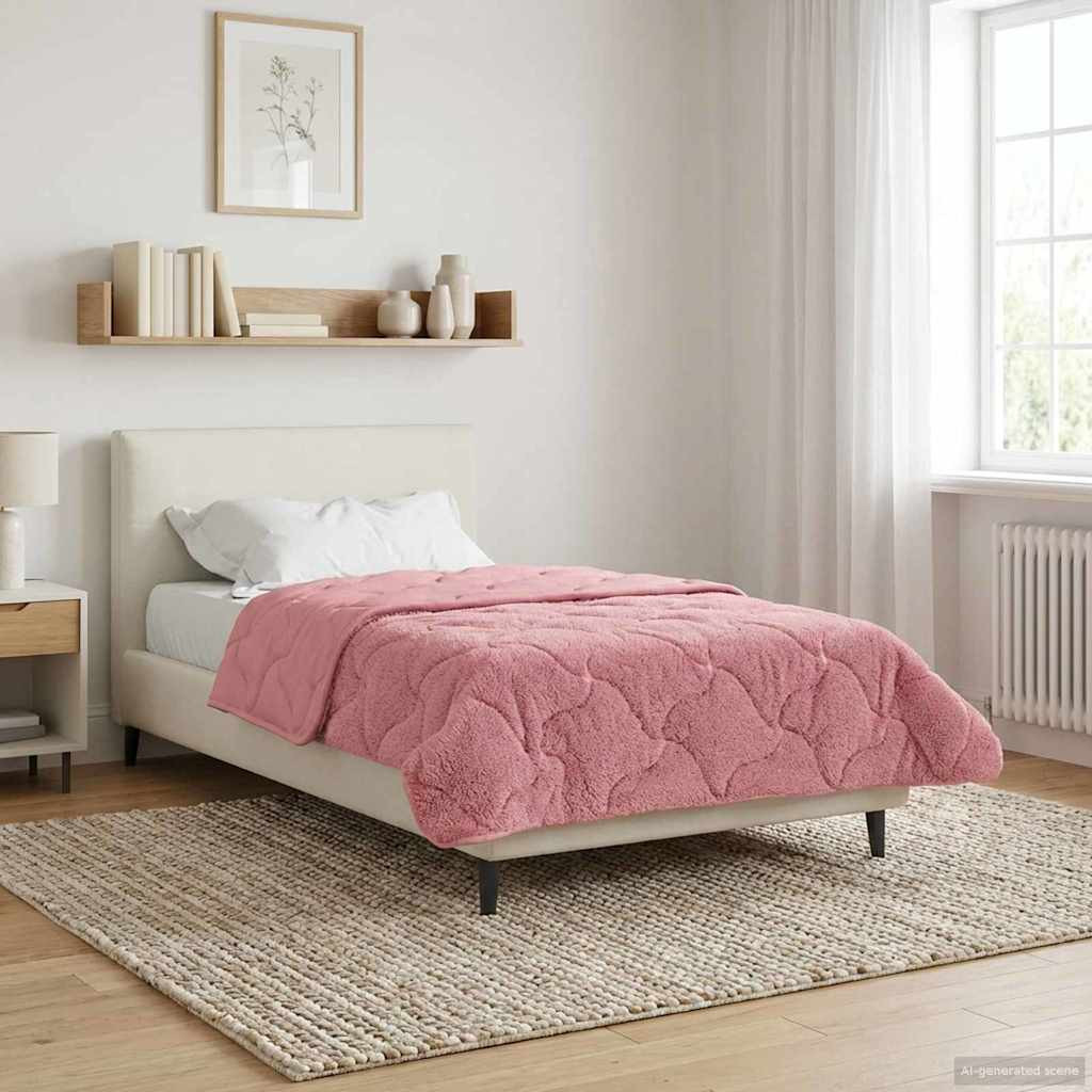 vidaXL Sommerdecke Rosa 140 x 220 cm Mikrofaser und Teddy-Fleece