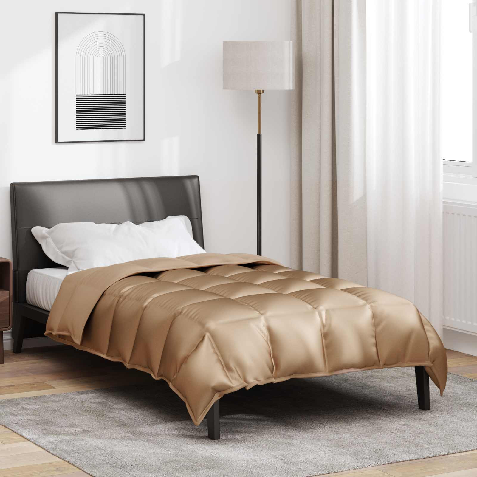 vidaXL Winterbettdecke Gold 140 x 200 cm Satin und Mikrofaser
