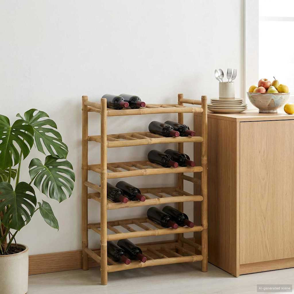 vidaXL Weinregal Natur 57 x 29,5 x 72 cm Bambus