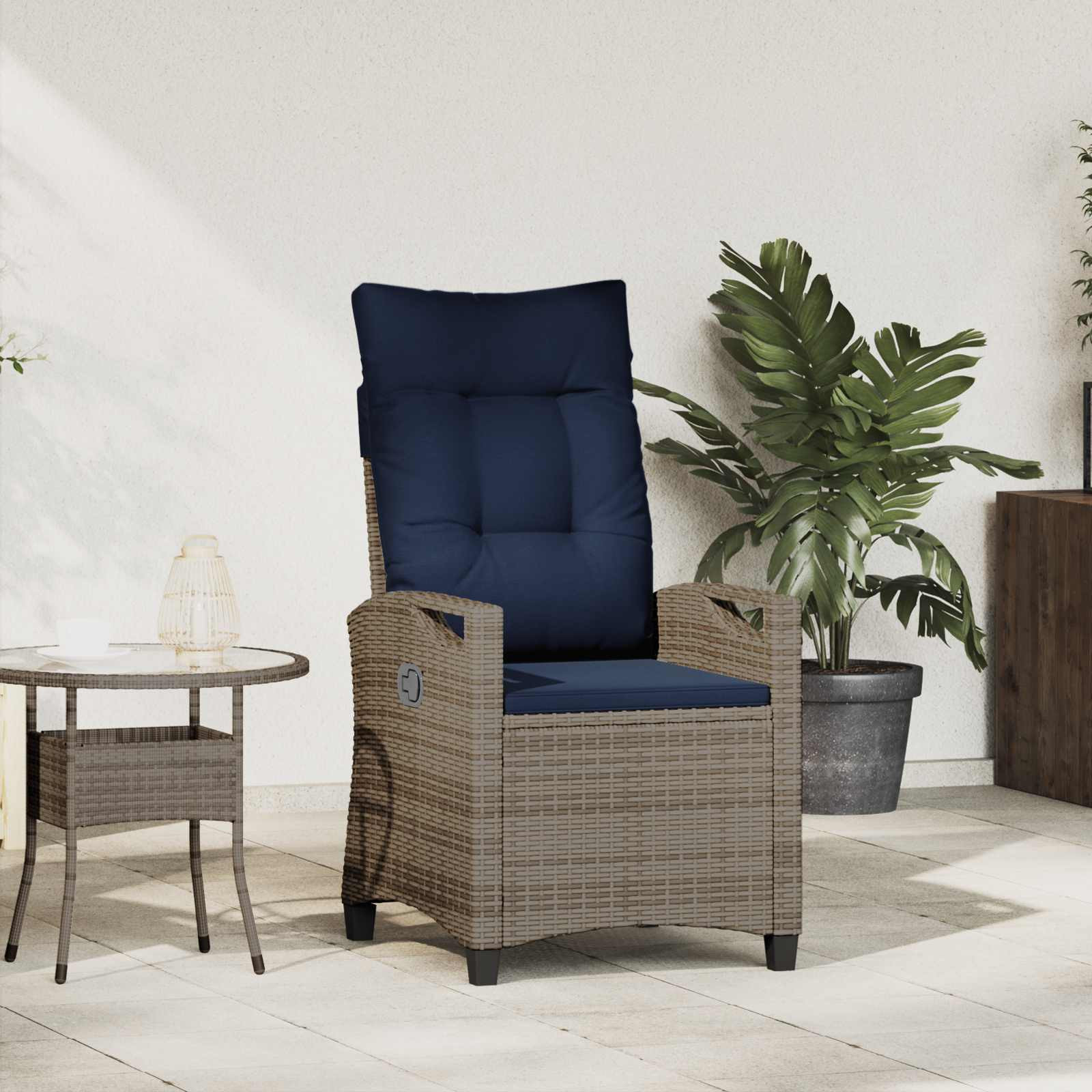 vidaXL Verstellbarer Gartenstuhl 56 x 60 x 112 cm Stahl