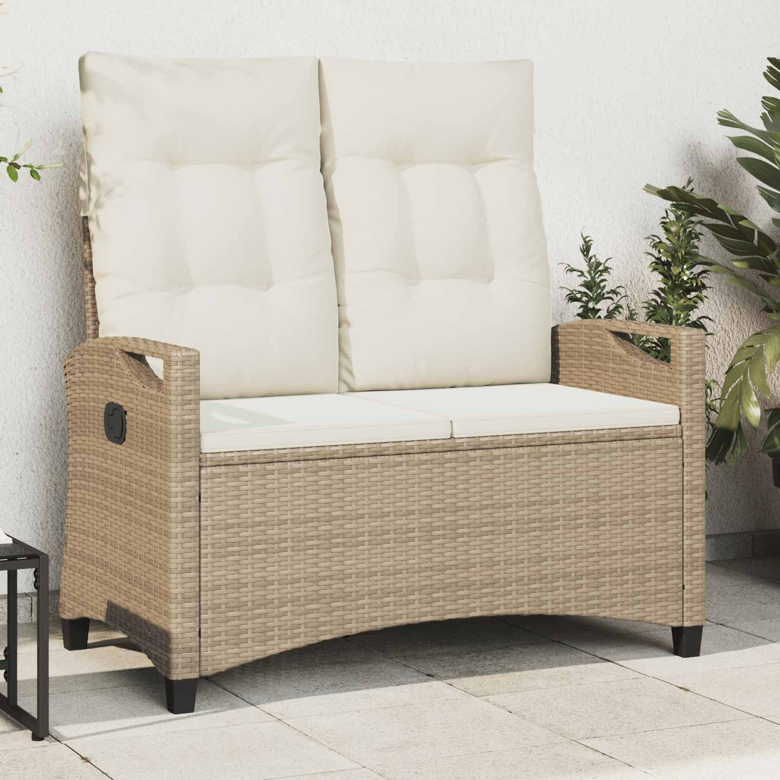 vidaXL Gartenbank mit Kissen Beige und Creme 105 x 60 x 112 cm