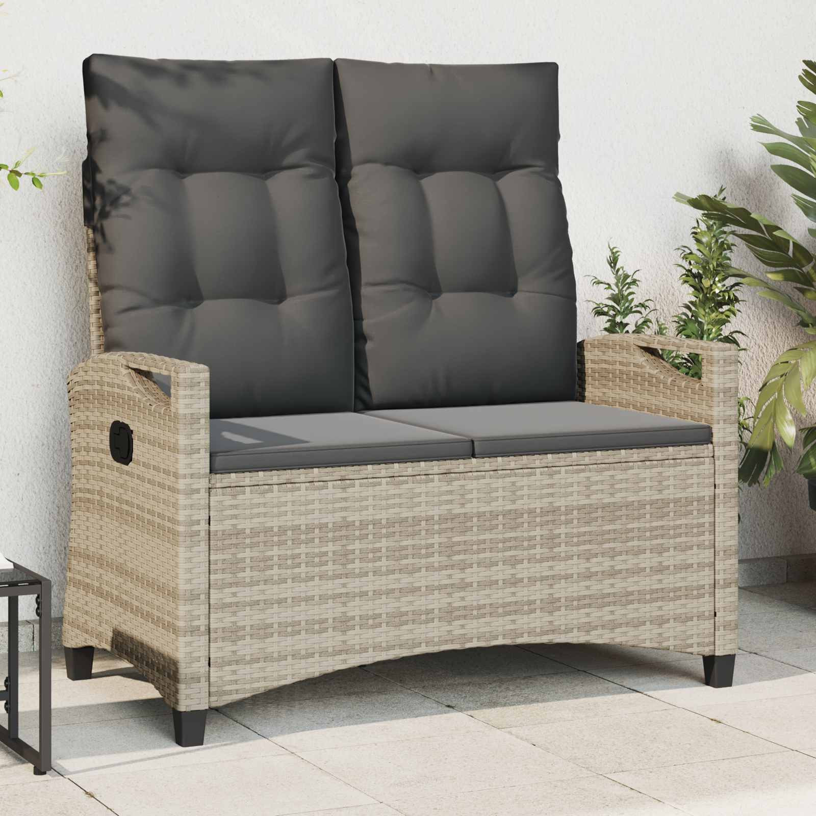 vidaXL Gartenbank mit Kissen 105 x 60 x 112 cm Stahl