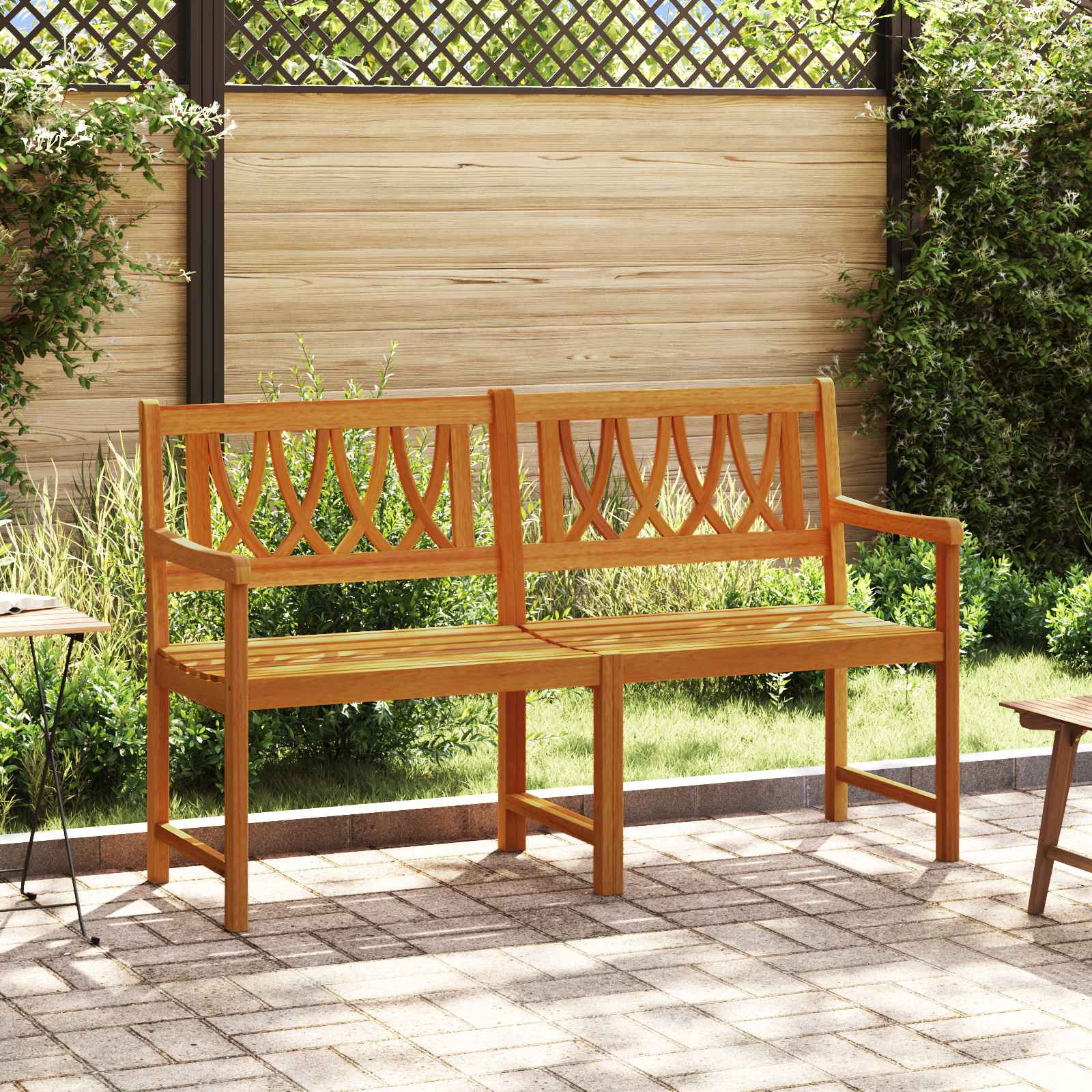vidaXL Bank Outdoor Natur 150 x 55,5 x 90 cm Massivholz Akazie