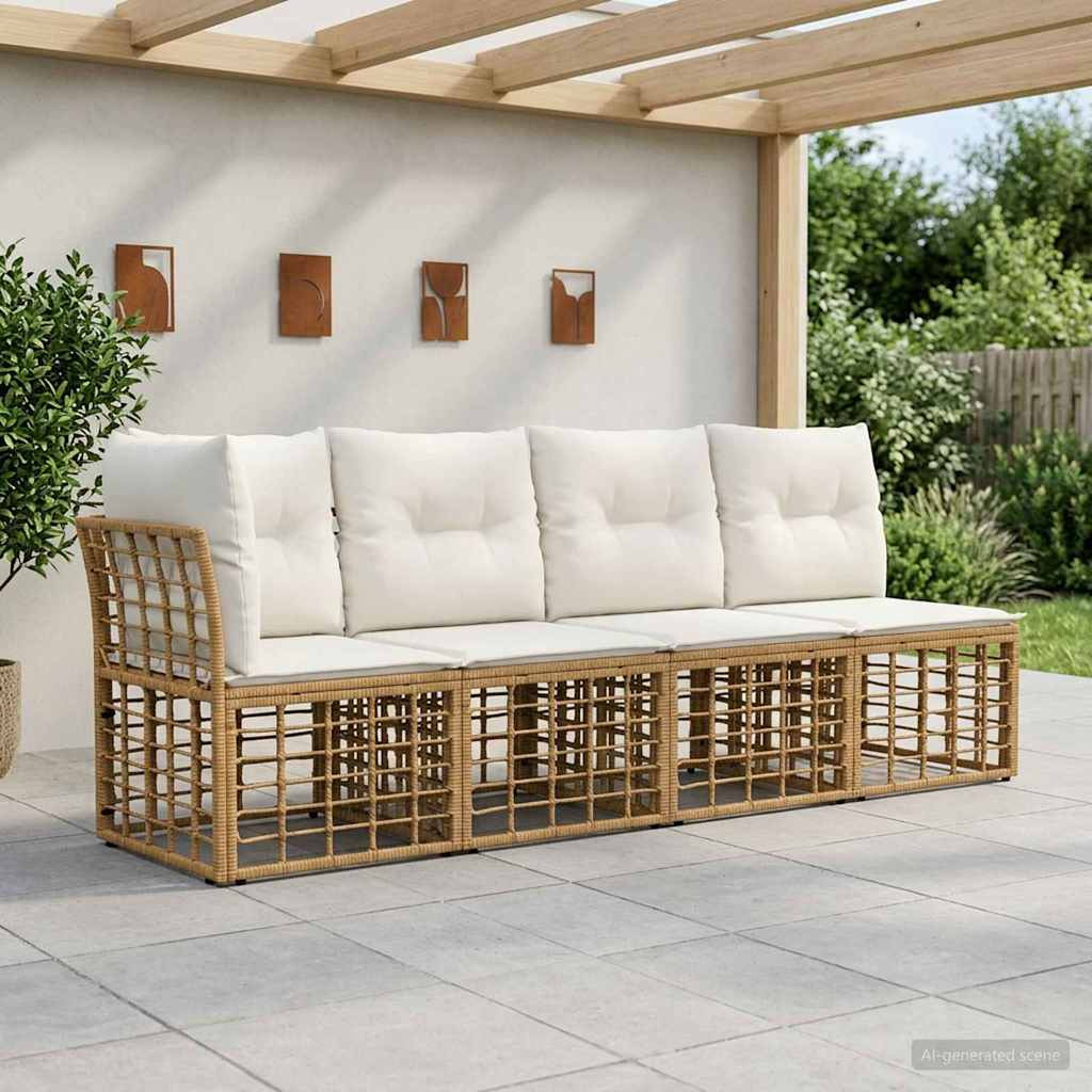 vidaXL 4-Sitzer Garten-Sofa mit linker Armlehne 4 pcs 4-Sitzanzahl
