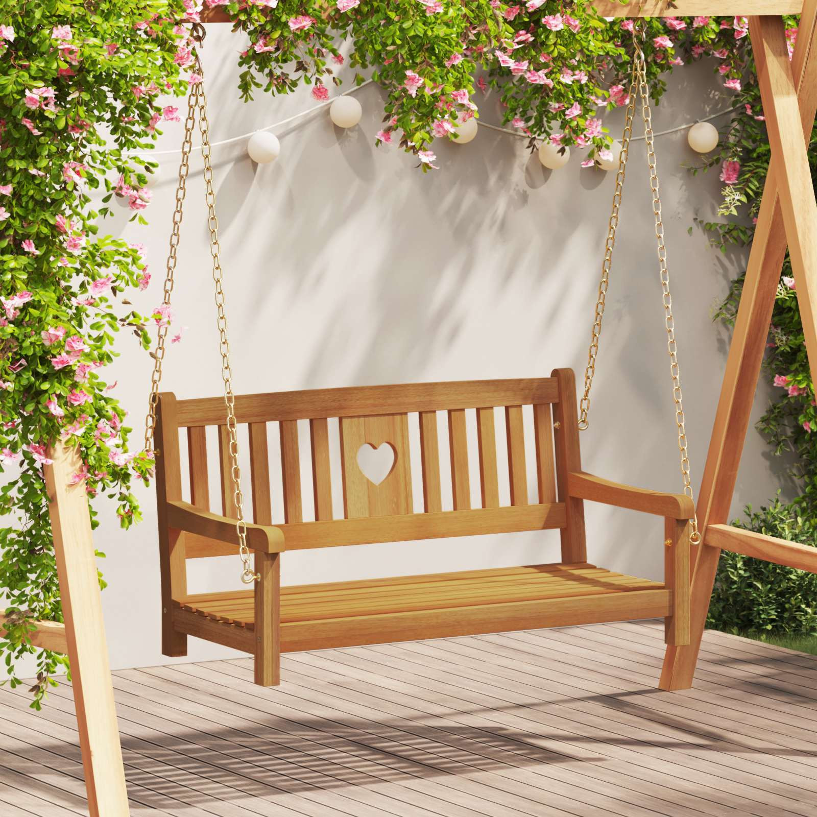 vidaXL Gartenschaukelbank Natur 110 x 56 x 58 cm Massivholz Akazie