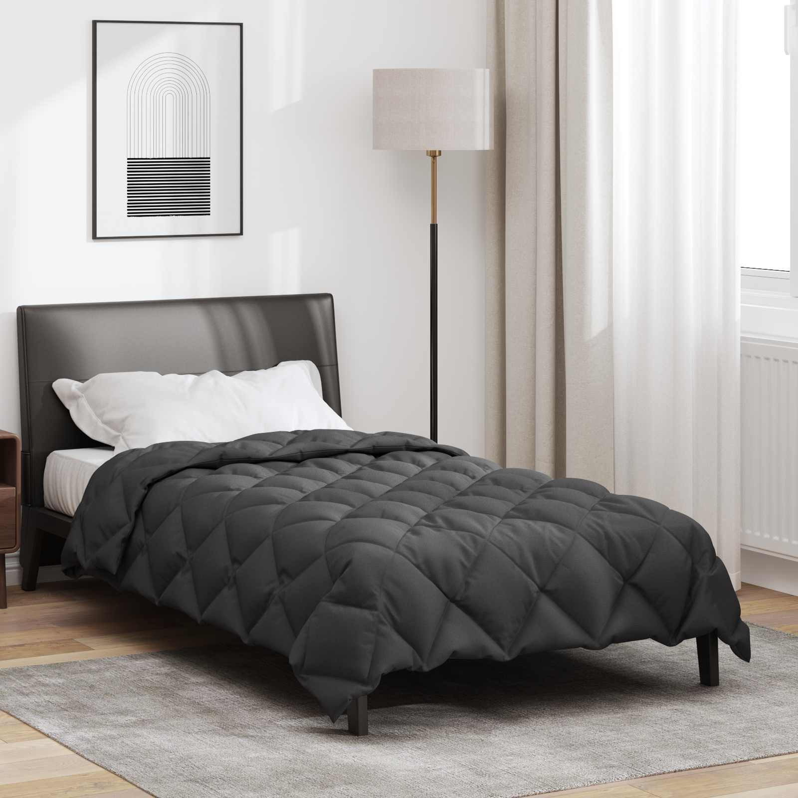 vidaXL Winterbettdecke 155 x 220 cm 450 g/m² Anthrazit