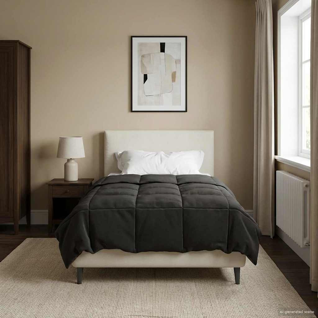 vidaXL Sommerdecke Gepolstert Anthrazit 155 x 200 cm Mikrofaser