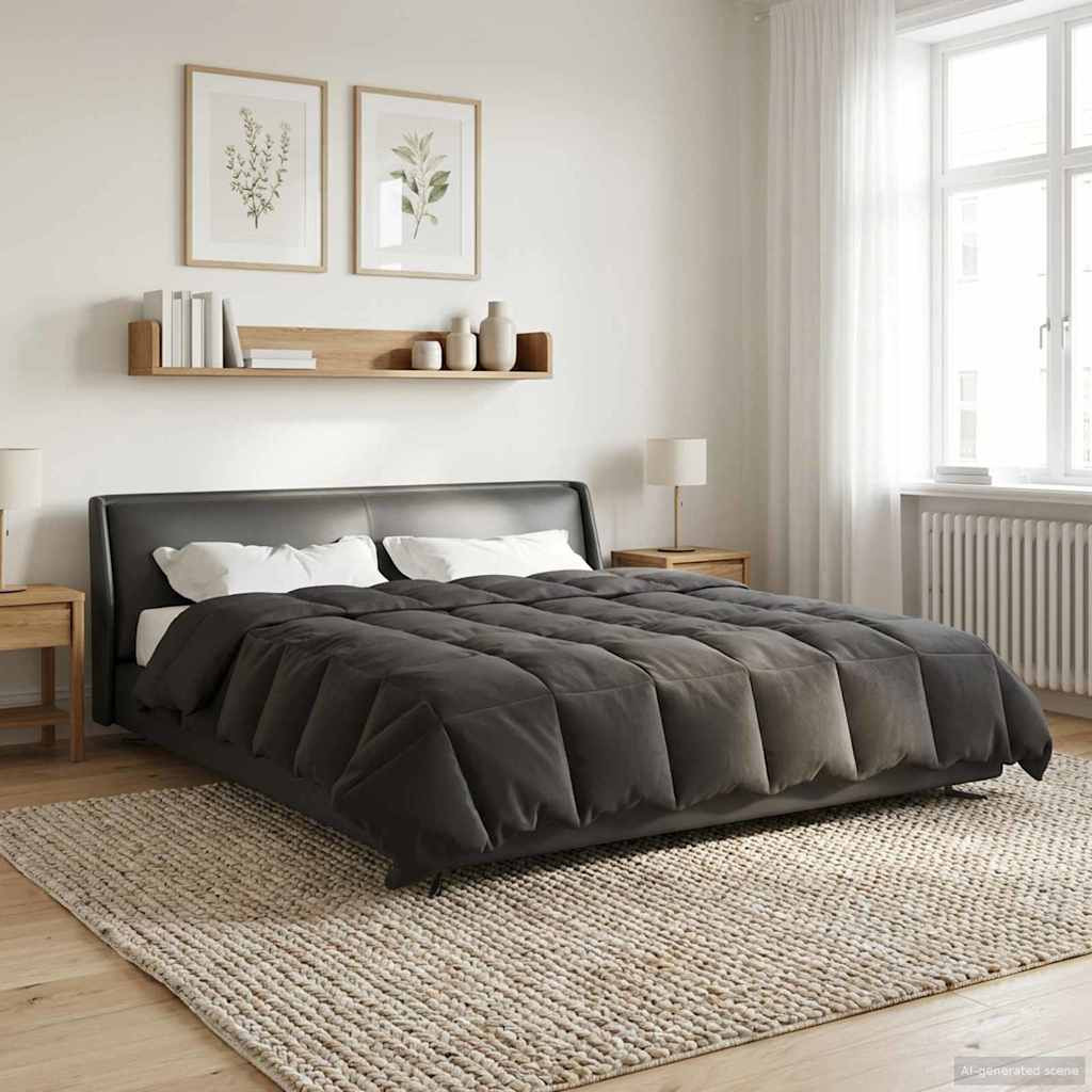vidaXL Sommerdecke Gepolstert Anthrazit 200 x 200 cm Mikrofaser