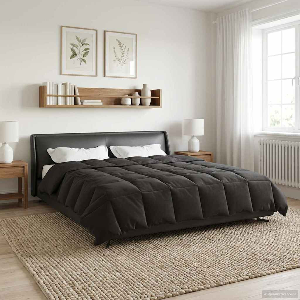 vidaXL Sommerdecke Gepolstert Anthrazit 200 x 240 cm Mikrofaser