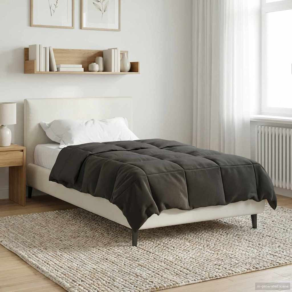 vidaXL Sommerdecke Gepolstert Anthrazit 155 x 220 cm Mikrofaser