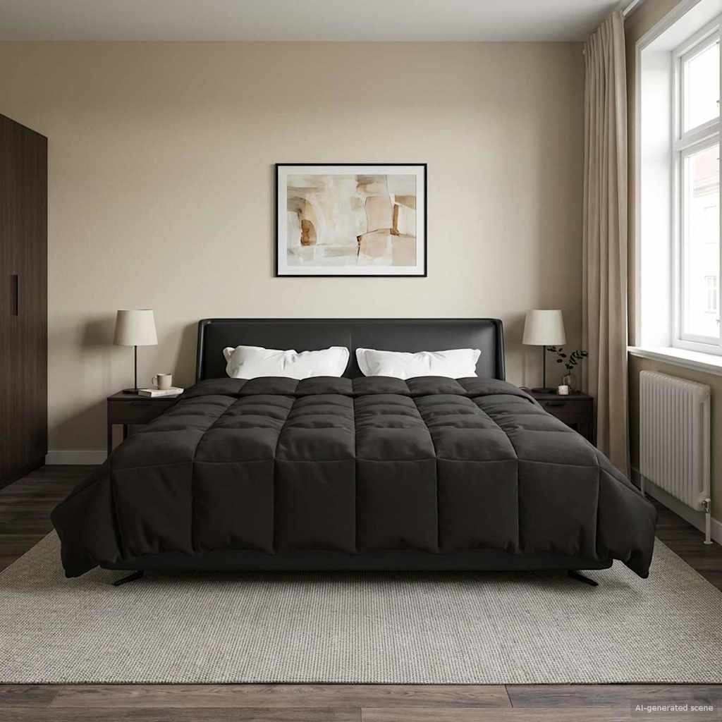 vidaXL Sommerdecke Gepolstert Anthrazit 200 x 220 cm Mikrofaser