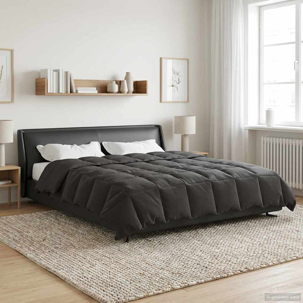 vidaXL Sommerdecke Gepolstert Anthrazit 220 x 240 cm Mikrofaser
