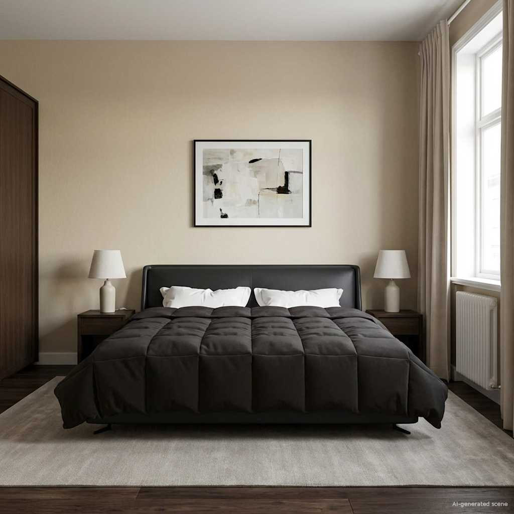 vidaXL Sommerdecke Gepolstert Anthrazit 220 x 260 cm Mikrofaser
