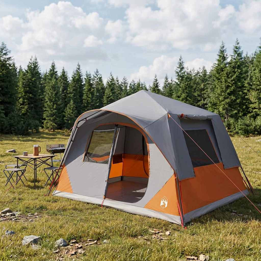 vidaXL Sofort Zelt mit Dach Grau und Orange 365 x 380 x 200 cm