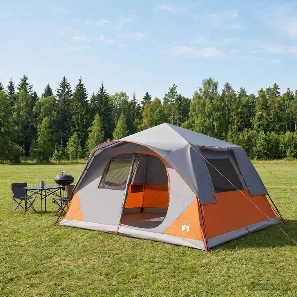 vidaXL Sofort Zelt mit Dach Grau und Orange 365 x 280 x 200 cm