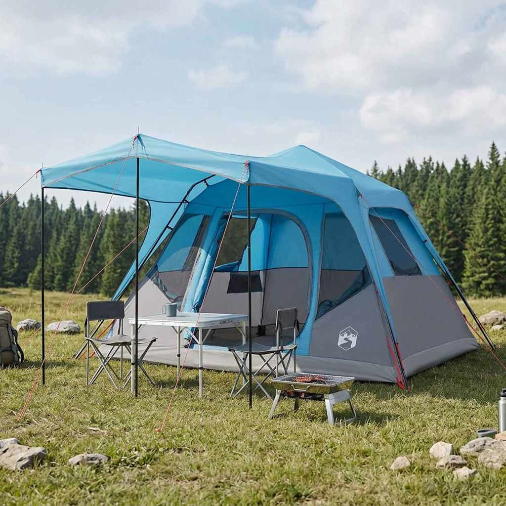 vidaXL Familienzelt Blau 305 x 275 x 190 cm Polyester und Stahl