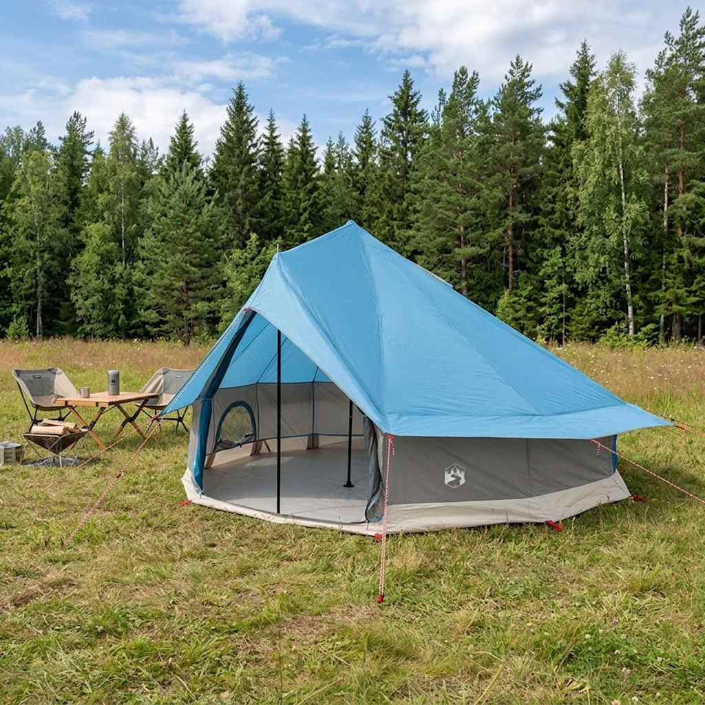 vidaXL Tipi Zelt mit Dach Blau 700 x 700 x 395 cm Polyester und Stahl