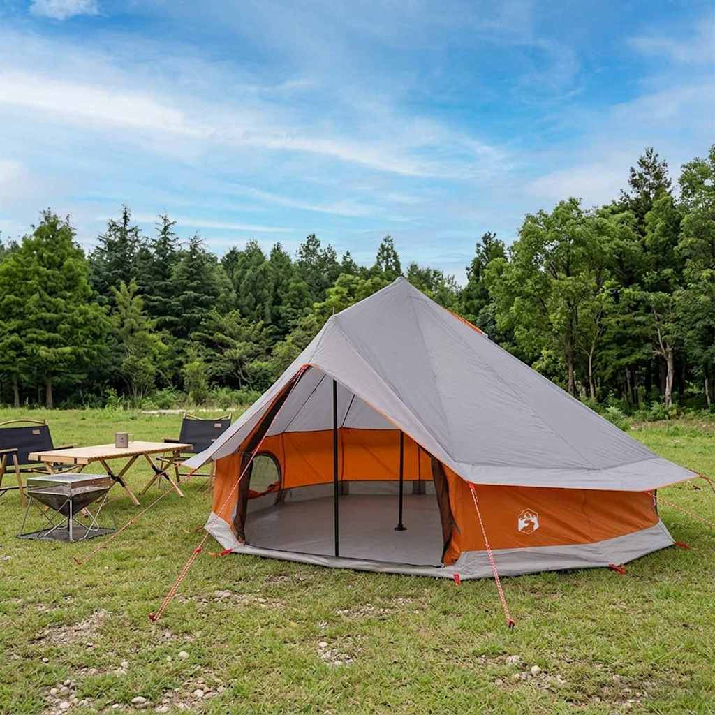 vidaXL Tipi Zelt mit Dach Grau und Orange 700 x 700 x 395 cm