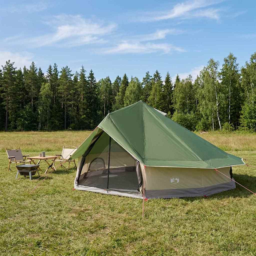 vidaXL Tipi Zelt mit Dach Grün 800 x 800 x 430 cm Polyester und Stahl