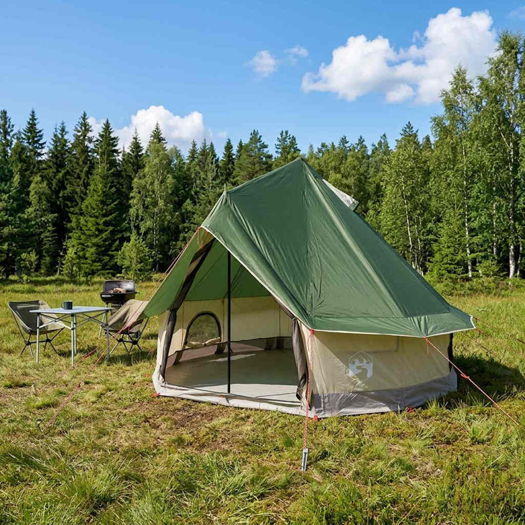 vidaXL Tipi Zelt mit Dach Grün 250 x 250 cm Polyester und Stahl