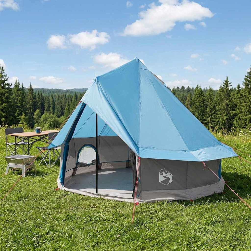 vidaXL Tipi Zelt mit Dach Blau 250 x 250 cm Polyester und Stahl
