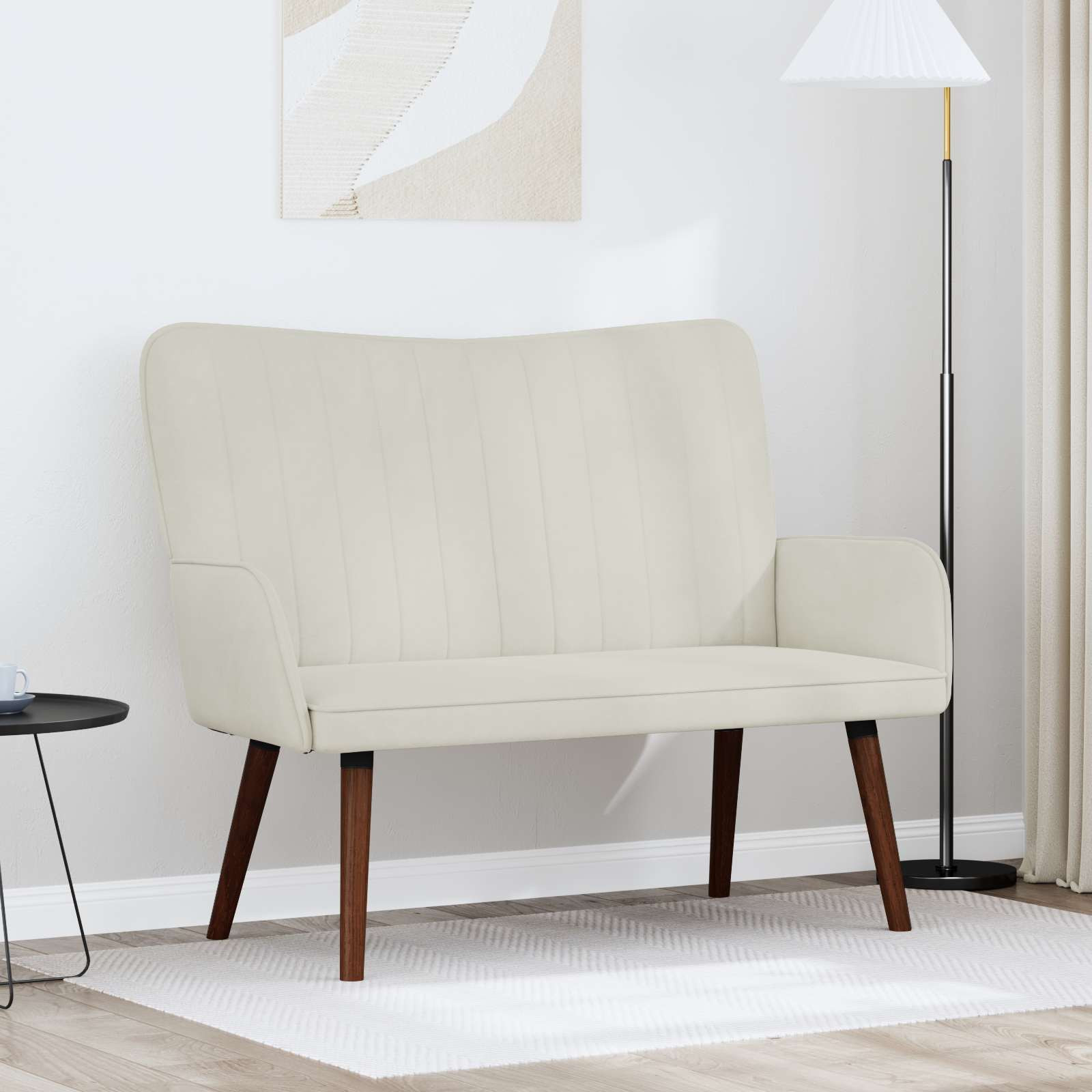 vidaXL 2-Sitzer Sofa Creme 115 x 61 x 87 cm Samt