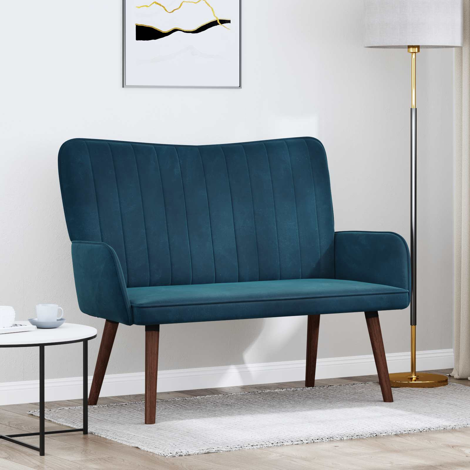 vidaXL 2-Sitzer Sofa Blau 115 x 61 x 87 cm Samt