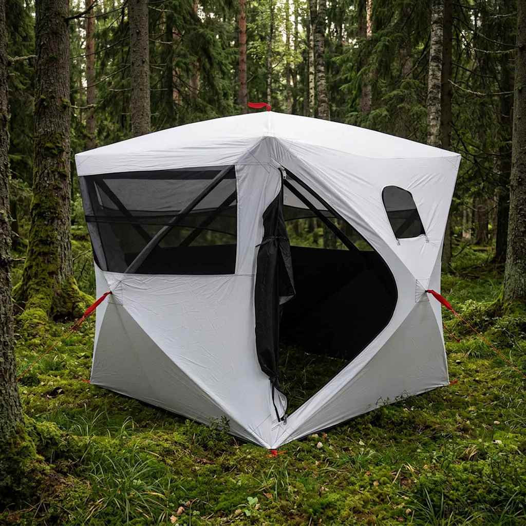 vidaXL Huntingzelt mit Dach Weiß Blackout 143 x 143 x 165 cm