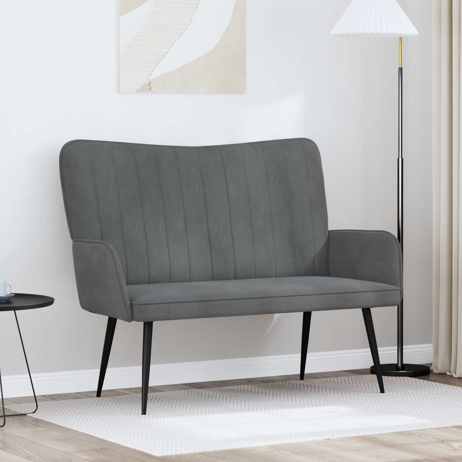 vidaXL 2-Sitzer Sofa Dunkelgrau 115 x 61 x 87 cm Samt