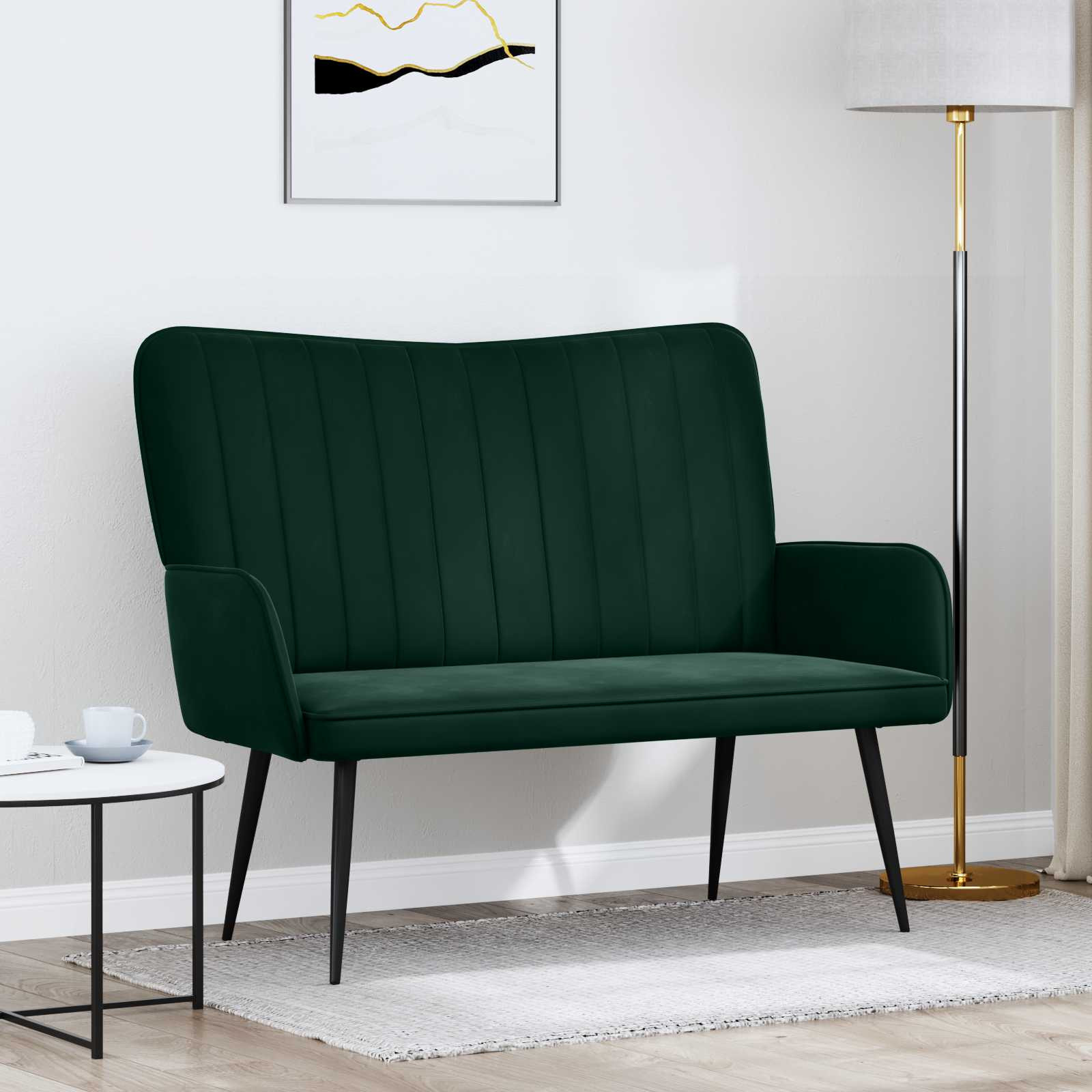 vidaXL 2-Sitzer Sofa Dunkelgrün 115 x 61 x 87 cm Samt