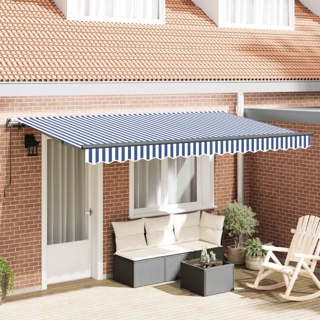 vidaXL Einziehbare Markise Blau 350 x 200 cm Stoff