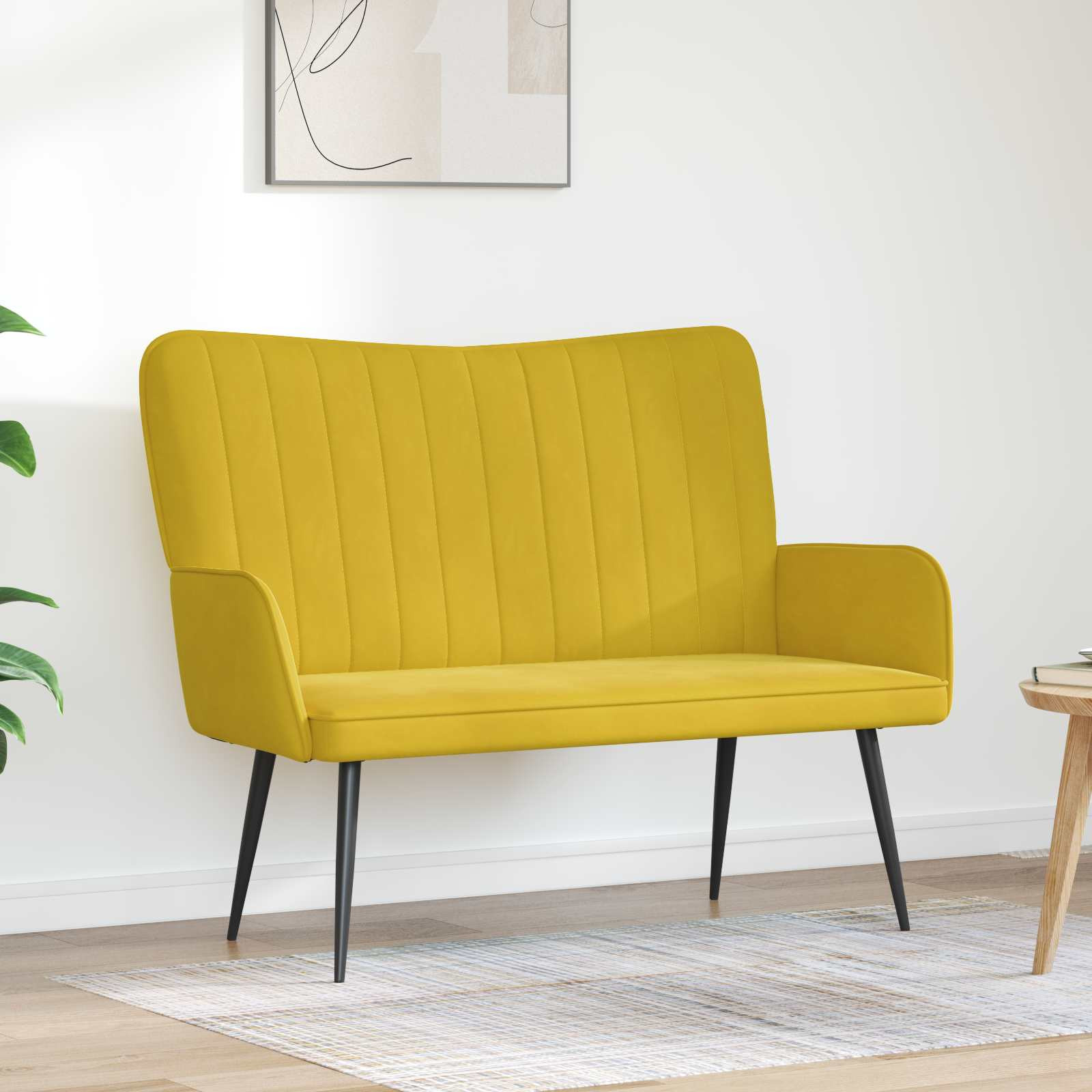 vidaXL 2-Sitzer Sofa Gelb 115 x 61 x 87 cm Samt