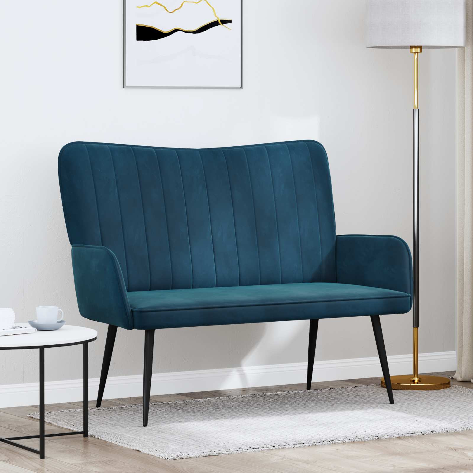 vidaXL 2-Sitzer Sofa Blau 115 x 61 x 87 cm Samt