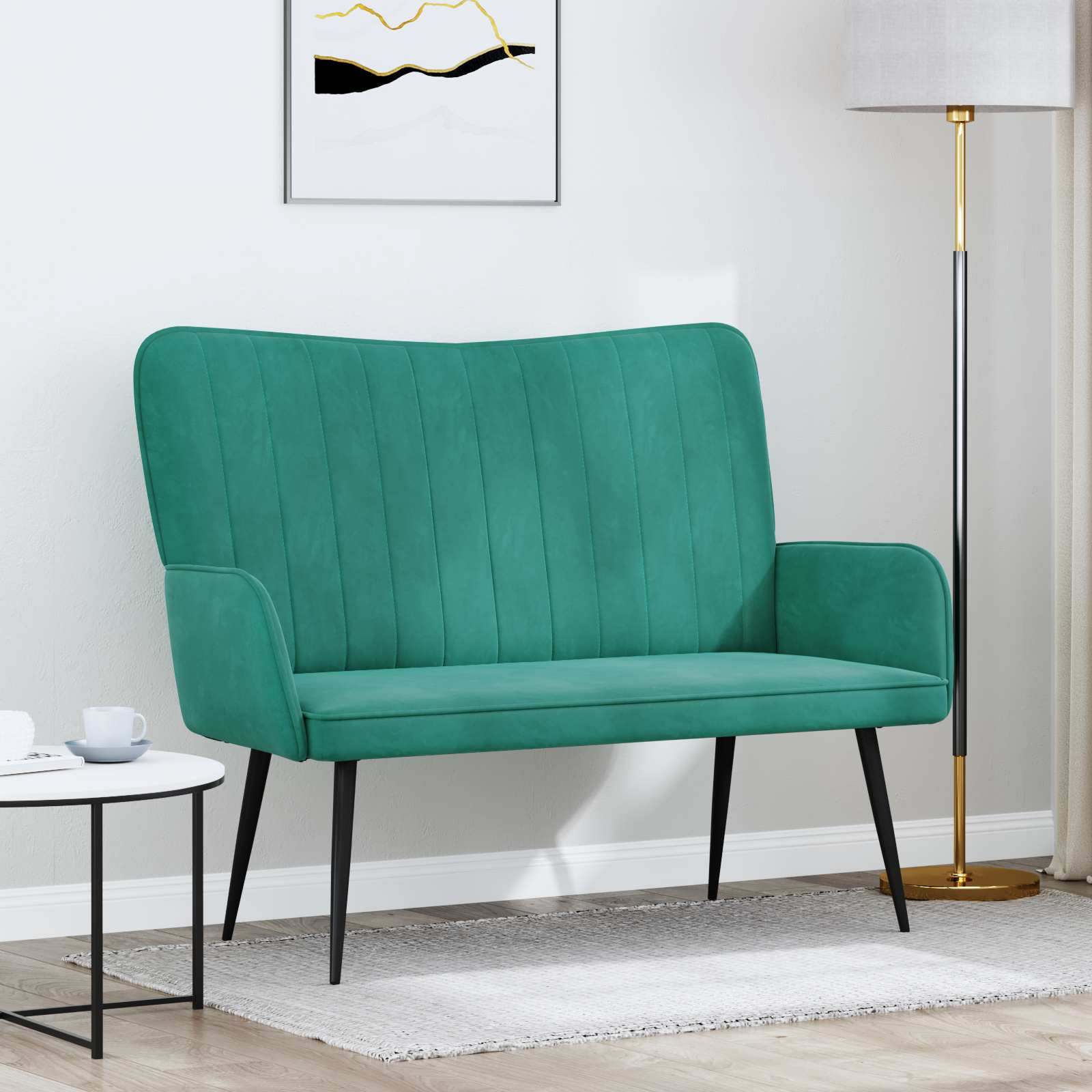 vidaXL 2-Sitzer Sofa Türkis 115 x 61 x 87 cm Samt