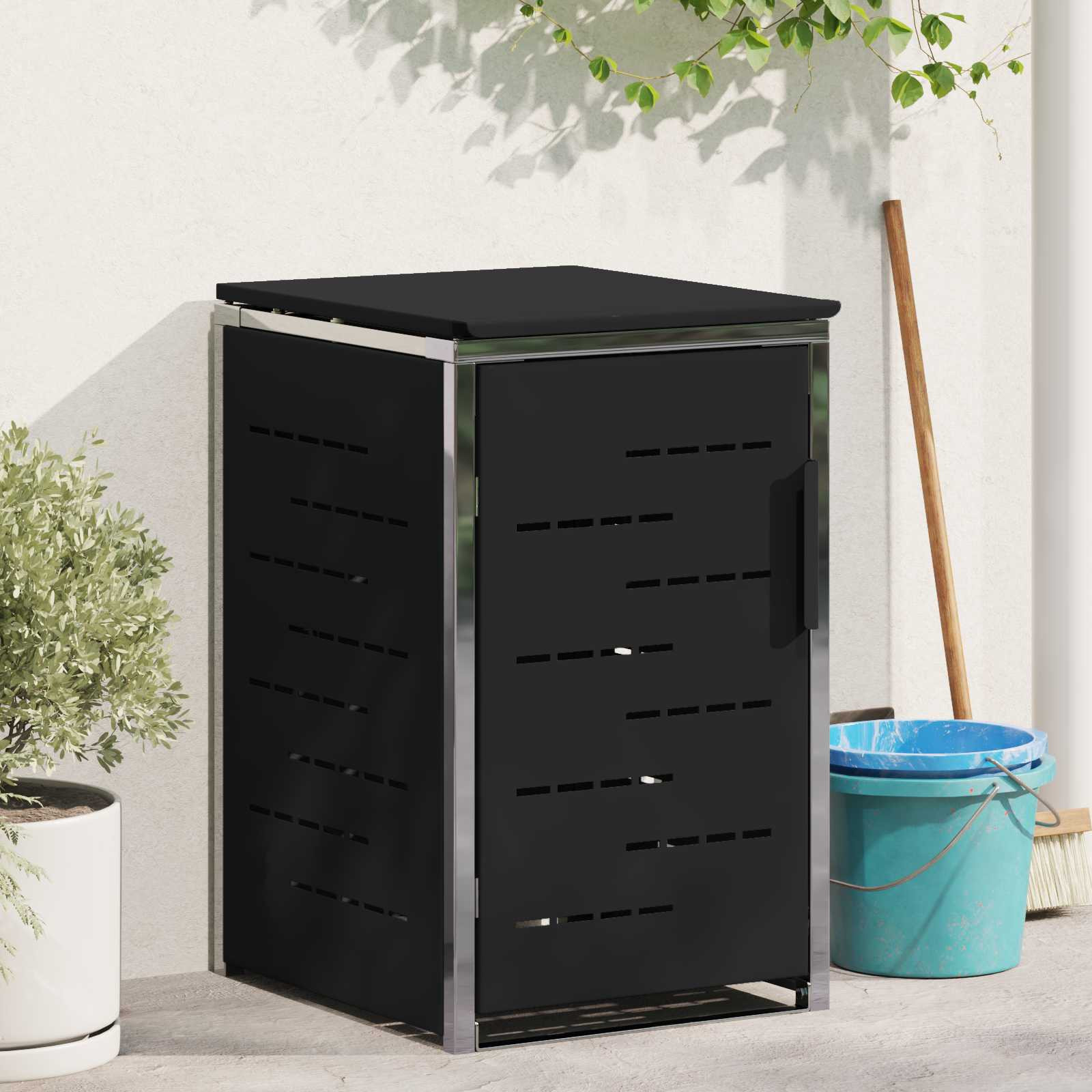 vidaXL Mülltonnenbox for 1 Bin 240L Schwarz