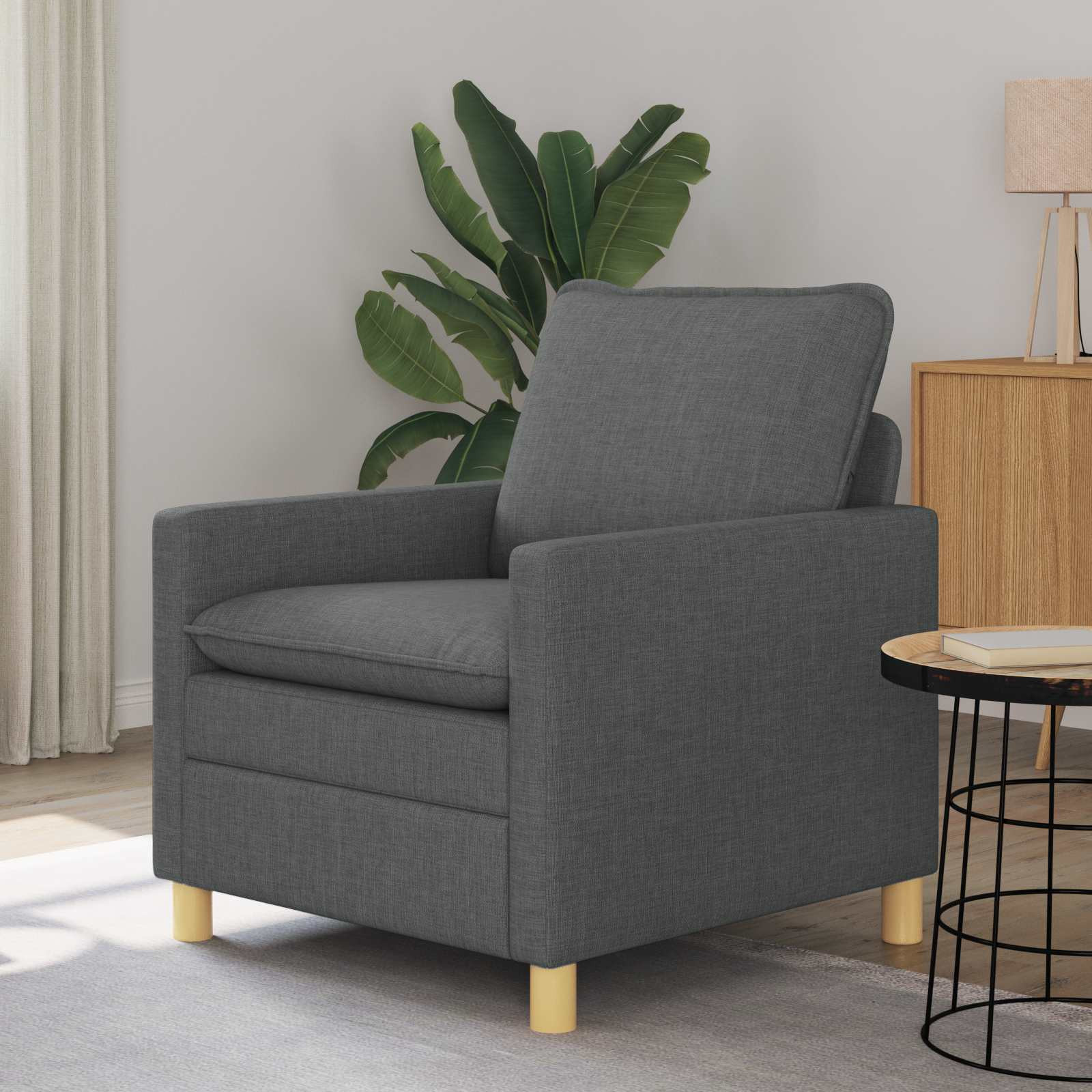 vidaXL Sofa Dunkelgrau 76 x 81 x 87,5 cm Stoff