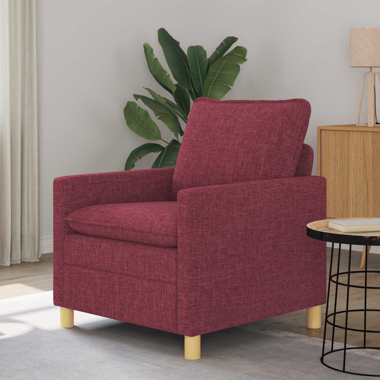 vidaXL Sofa Weinrot 76 x 81 x 87,5 cm Stoff